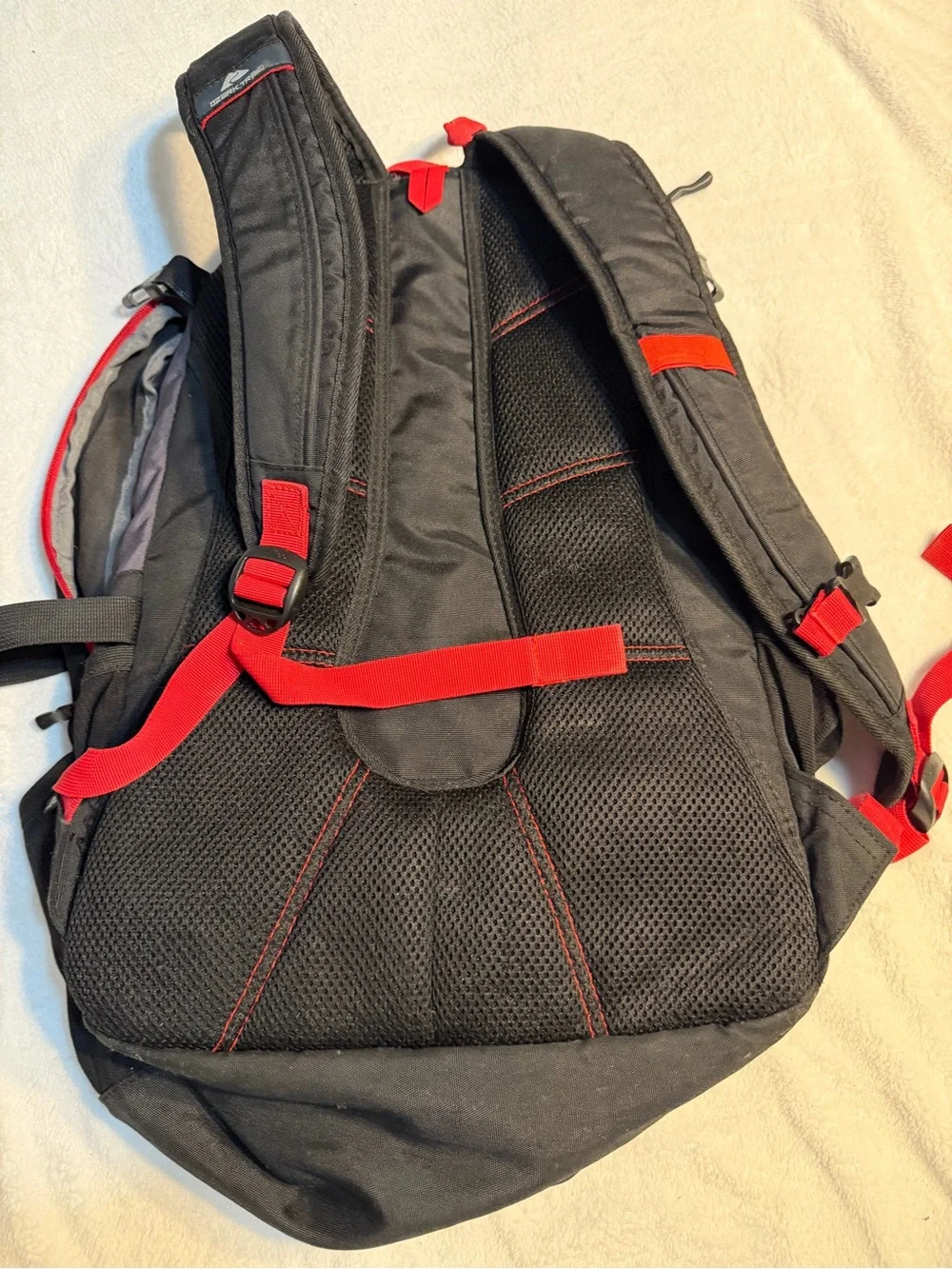 Ozark Trail Gray and Red Men's Backpack with Multiple Compartments